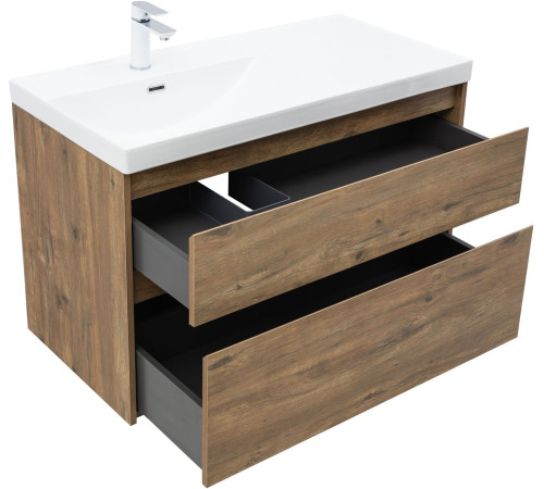 Тумба под раковину Aquanet Nova Lite 2.0 100 дуб рустикальный, левая