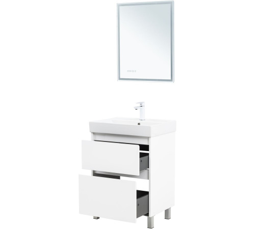 Тумба под раковину Aquanet Nova Lite 2.0 60 напольная, белый глянец