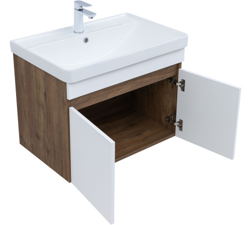 Тумба под раковину Aquanet Оптима 70 дуб рустикальный/белый сатин