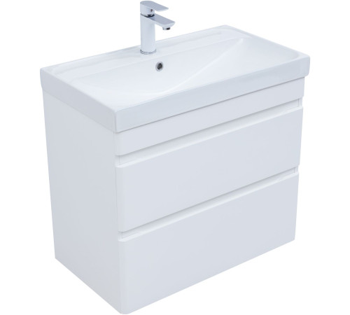 Тумба под раковину Aquanet Слим 80 белый сатин
