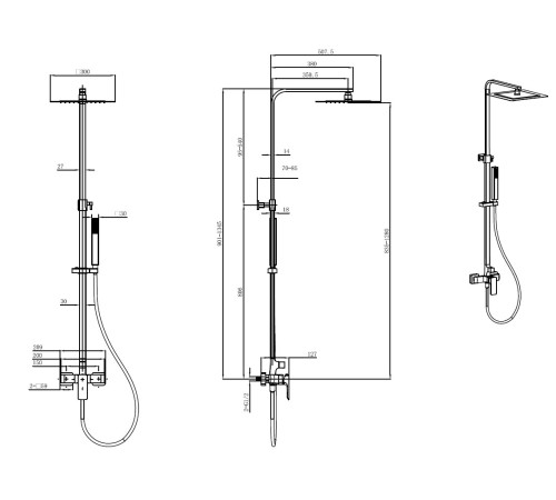 Душевая стойка Allen Brau Infinity 5.21012-31 черный матовый