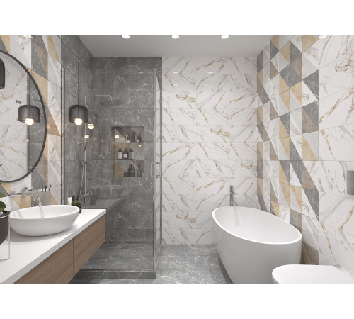 GT97VG Плитка настенная Capella белая глянцевая 25x50