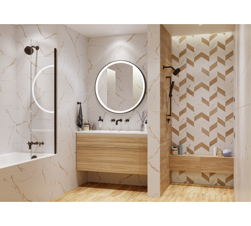 GT128VG Плитка настенная Marmaris белая геометрия матовая 25x50