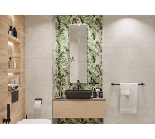 GT146VG Плитка настенная Sombra серая тропики 2 глянцевая 25x50